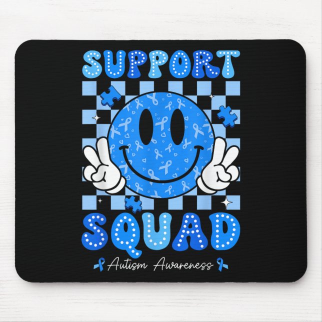 Support Squad Autism Awareness Smile Ansikte Lache Musmatta (Framsidan)
