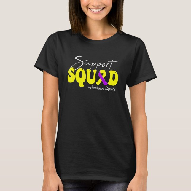 Support Squad Autoimmune Hepatitis Awareness Yello T Shirt (Framsida)
