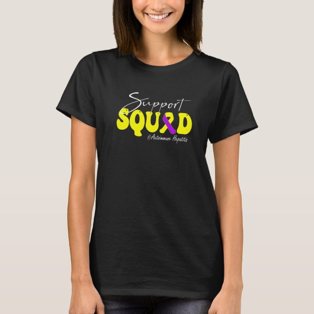 Support Squad Autoimmune Hepatitis Awareness Yello T Shirt (Framsida)