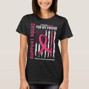 Support Squad Bära Rosa Friend Breast Cancer Medve T Shirt