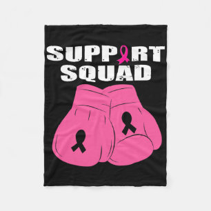 Support Squad Boxing Glove Rosa Ribbon Breast Canc Fleecefilt
