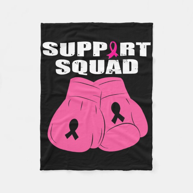 Support Squad Boxing Glove Rosa Ribbon Breast Canc Fleecefilt (Framsidan)