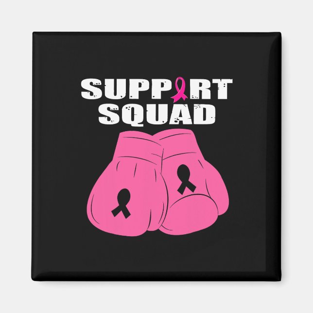 Support Squad Boxing Glove Rosa Ribbon Breast Canc Magnet (Framsidan)