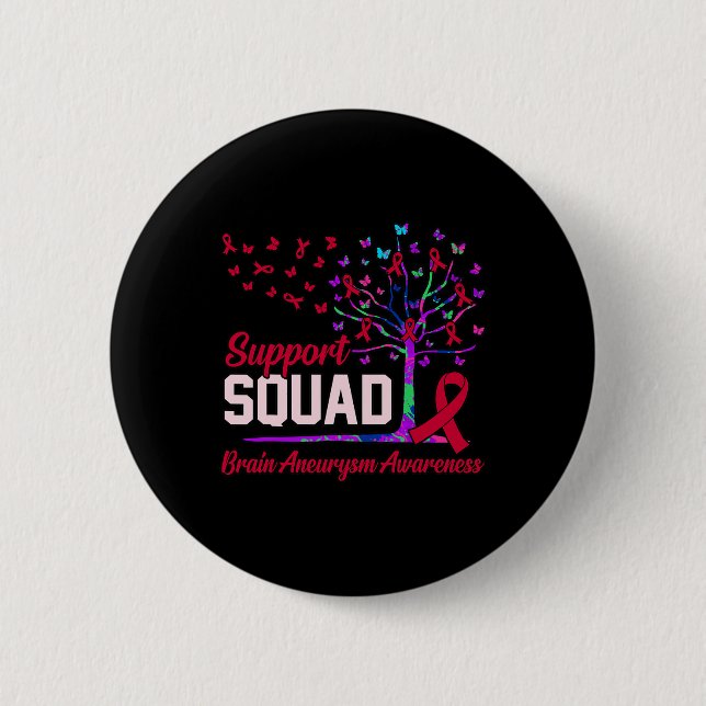 Support Squad Brain Aneurysm Awareness Månadsstöd Knapp (Framsida)