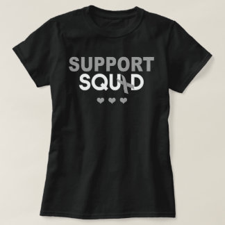 Support Squad Brain Cancer Awareness Grått Ribbon T Shirt