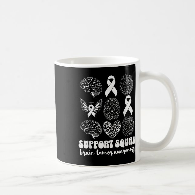 Support Squad Brain Tumor Awareness Month Go Grått Kaffemugg (Höger)