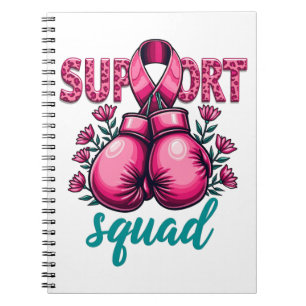 Support Squad Breast Canceness Awareness Handbox Anteckningsbok