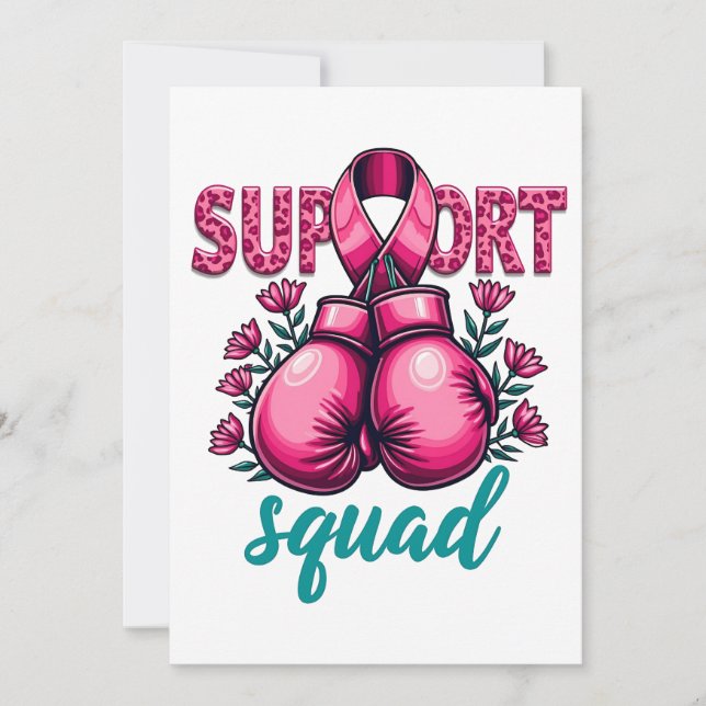 Support Squad Breast Canceness Awareness Handbox Inbjudningar (Framsida)
