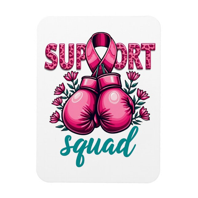 Support Squad Breast Canceness Awareness Handbox Magnet (Vertikal)