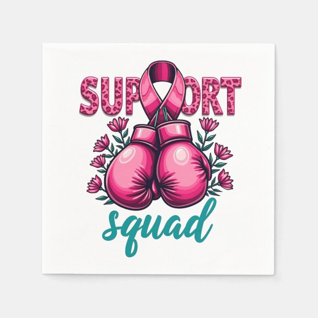 Support Squad Breast Canceness Awareness Handbox Pappersservett (Framsidan)
