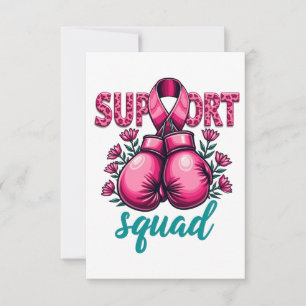 Support Squad Breast Canceness Awareness Handbox Tack Kort
