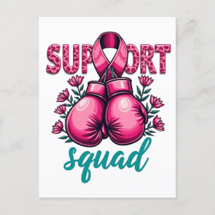 Support Squad Breast Canceness Awareness Handbox Vykort