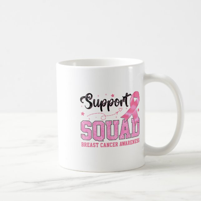 Support Squad Breast Cancer Awareness Coquette Pin Kaffemugg (Höger)