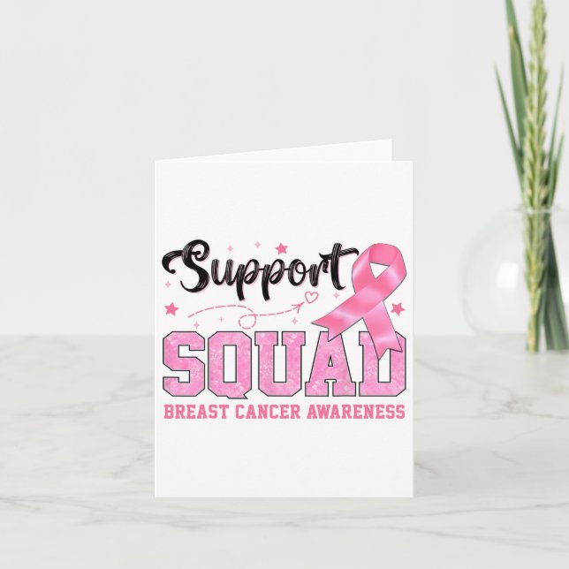 Support Squad Breast Cancer Awareness Coquette Pin Kort (Framsida)