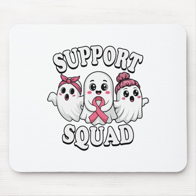 Support Squad Breast Cancer Awareness Cute Spöken Musmatta (Framsidan)