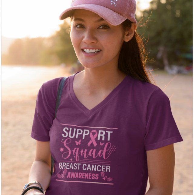Support Squad - Breast Cancer Awareness Design T Shirt (Skapare uppladdad)
