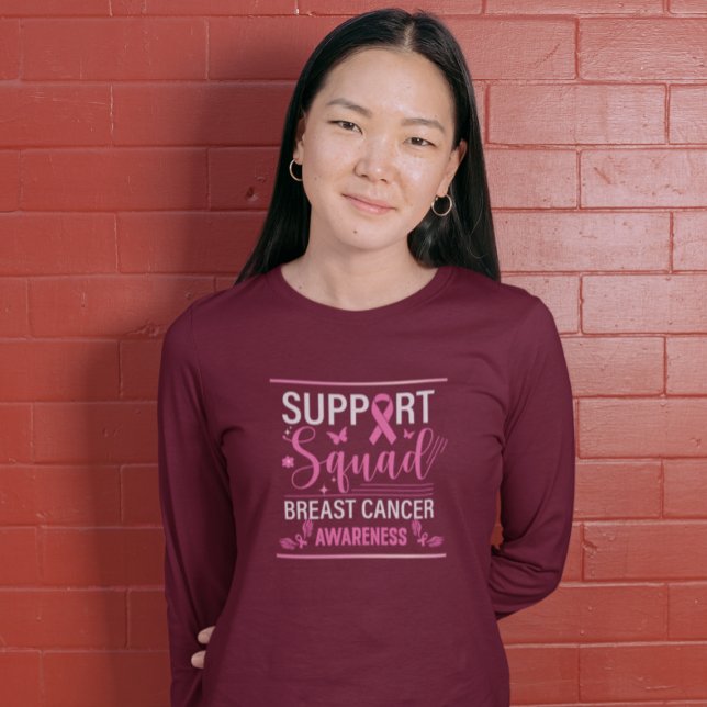 Support Squad - Breast Cancer Awareness Design T Shirt (Skapare uppladdad)