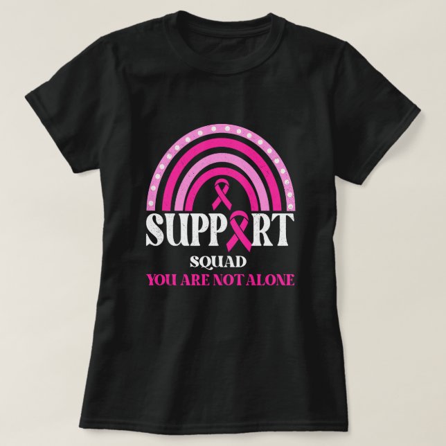 Support Squad Breast Cancer Awareness Leopard Pink T Shirt (Design framsida)