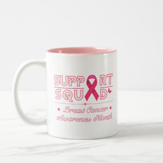 Support Squad Breast Cancer Awareness-månad Två-Tonad Mugg (Vänster)