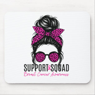 Support Squad Breast Cancer Awareness Messy Bun Pi Musmatta