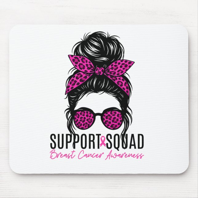 Support Squad Breast Cancer Awareness Messy Bun Pi Musmatta (Framsidan)