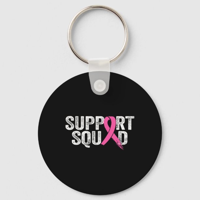 Support Squad Breast Cancer Awareness Month Rosa W Nyckelring (Framsida)