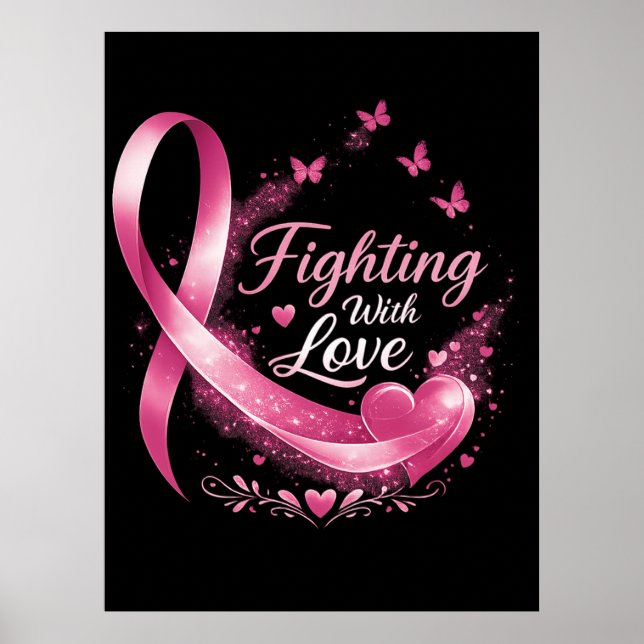 Support Squad Breast Cancer Awareness pink ribbon  Poster (Framsidan)