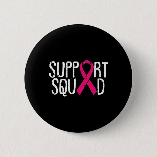 Support Squad Breast Cancer Awareness Ribbon Fight Knapp (Framsida)