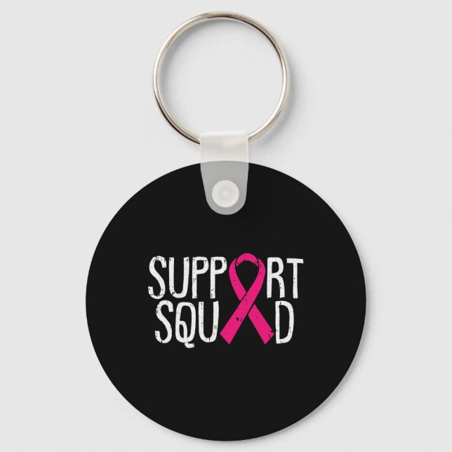 Support Squad Breast Cancer Awareness Ribbon Fight Nyckelring (Framsida)