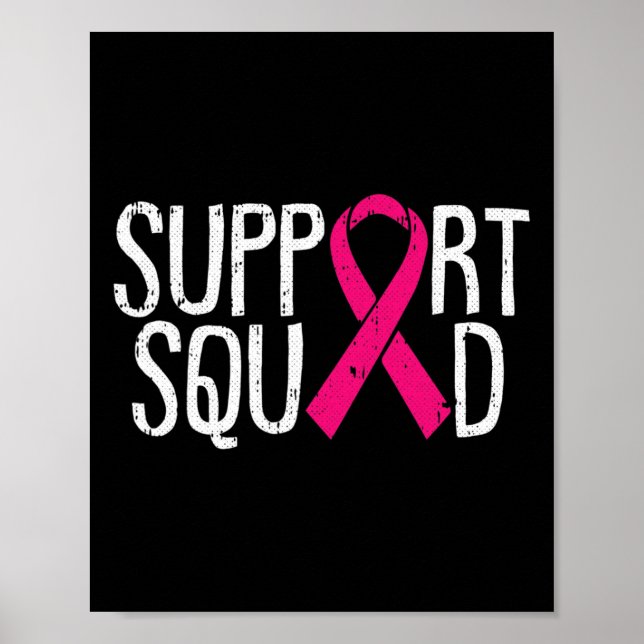 Support Squad Breast Cancer Awareness Ribbon Fight Poster (Framsidan)