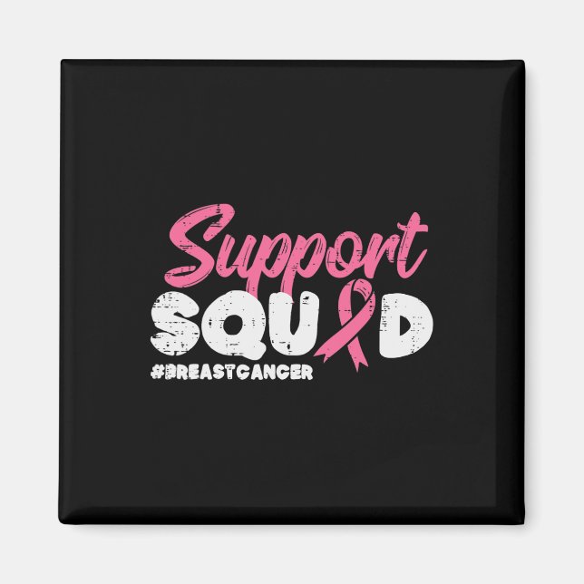 Support Squad Breast Cancer Awareness Ribbon Manar Magnet (Framsidan)