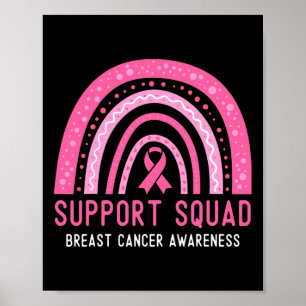Support Squad Breast Cancer Awareness Ribbon Rosa Poster