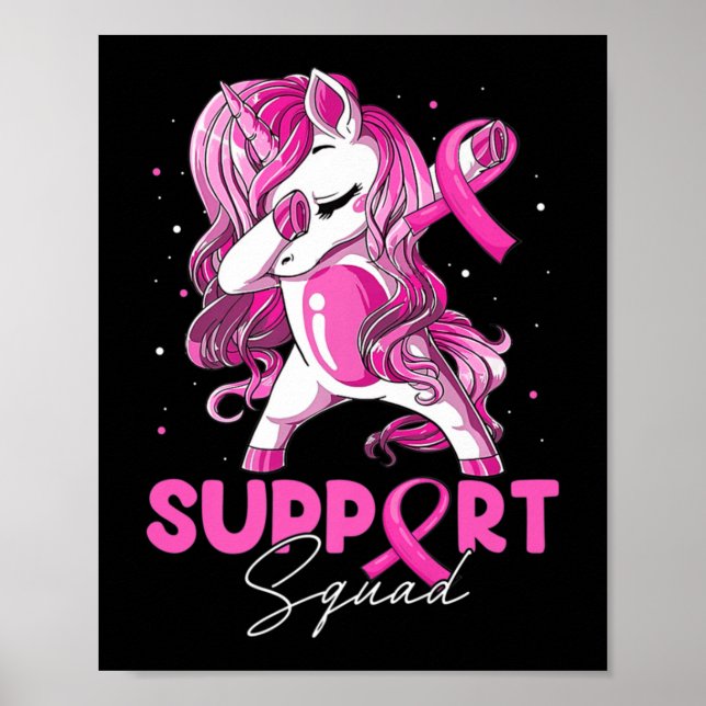 Support Squad Breast Cancer Awareness Rosa Dabbing Poster (Framsidan)
