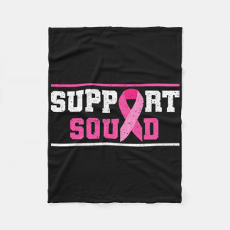 Support Squad Breast Cancer Awareness Rosa Ribbon Fleecefilt