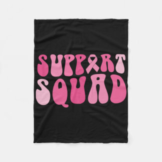 Support Squad Breast Cancer Awareness Rosa Ribbon Fleecefilt