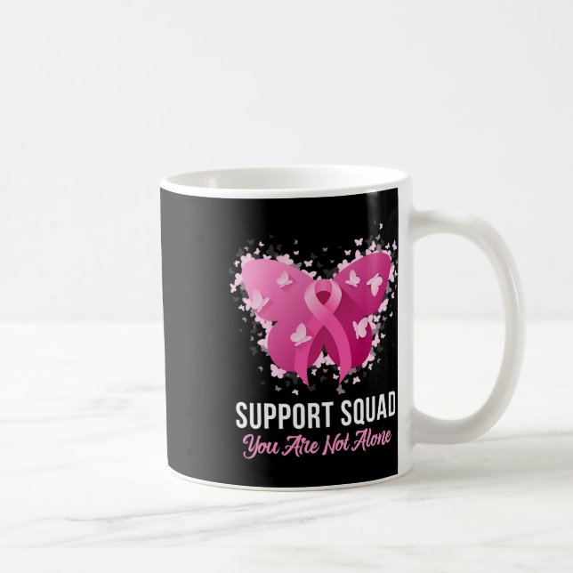 Support Squad Breast Cancer Awareness Rosa Ribbon Kaffemugg (Höger)