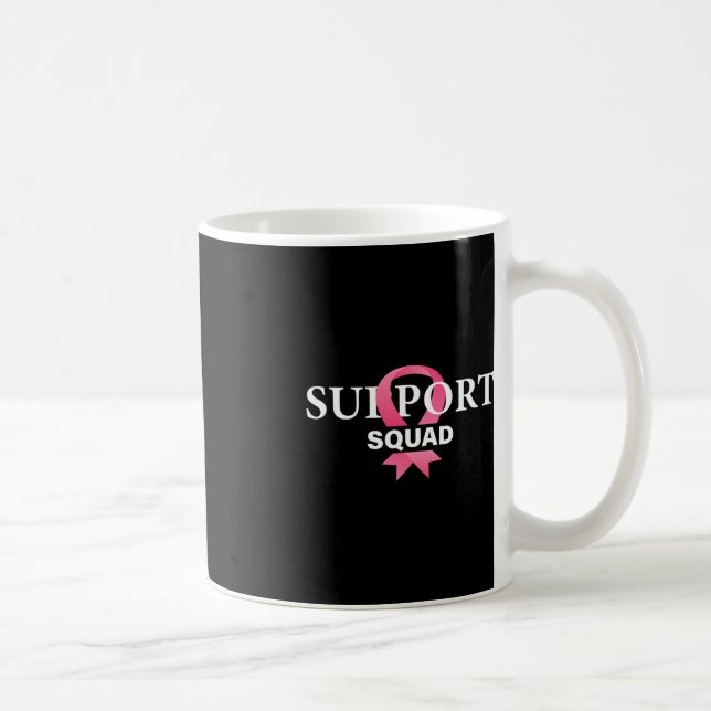 Support Squad Breast Cancer Awareness Rosa Ribbon Kaffemugg (Höger)