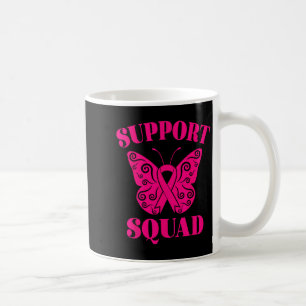 Support Squad Breast Cancer Awareness Rosa Ribbon Kaffemugg