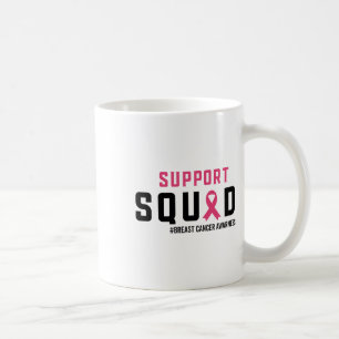 Support Squad Breast Cancer Awareness Rosa Ribbon Kaffemugg