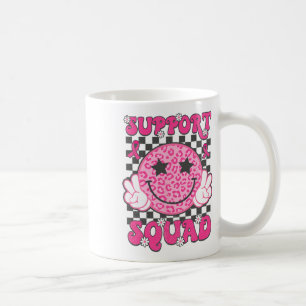 Support Squad Breast Cancer Awareness Rosa Ribbon Kaffemugg