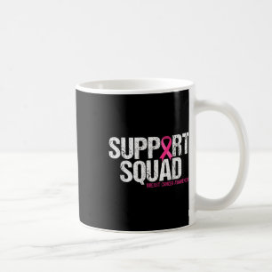 Support Squad Breast Cancer Awareness Rosa Ribbon Kaffemugg