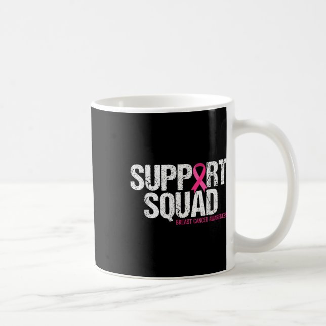 Support Squad Breast Cancer Awareness Rosa Ribbon Kaffemugg (Höger)