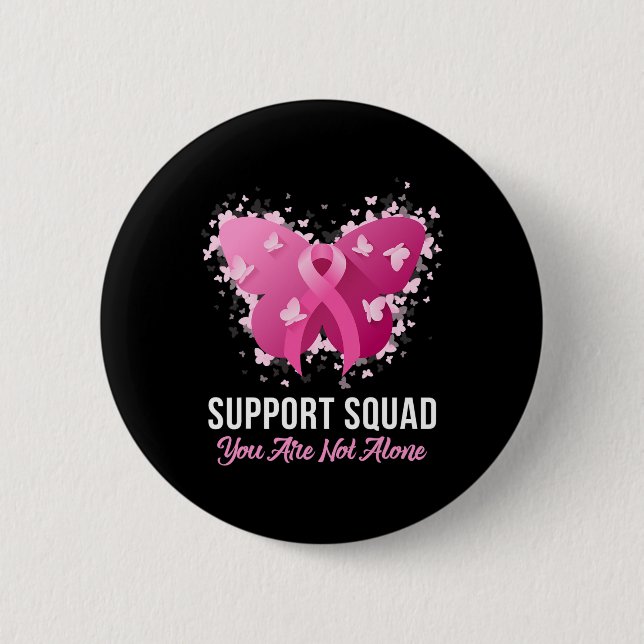 Support Squad Breast Cancer Awareness Rosa Ribbon Knapp (Framsida)