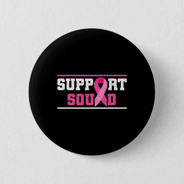 Support Squad Breast Cancer Awareness Rosa Ribbon Knapp (Framsida)