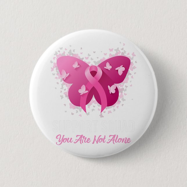 Support Squad Breast Cancer Awareness Rosa Ribbon Knapp (Framsida)