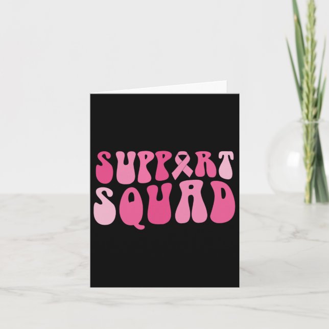 Support Squad Breast Cancer Awareness Rosa Ribbon Kort (Framsida)