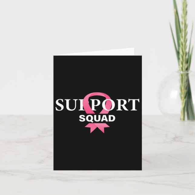 Support Squad Breast Cancer Awareness Rosa Ribbon Kort (Framsida)