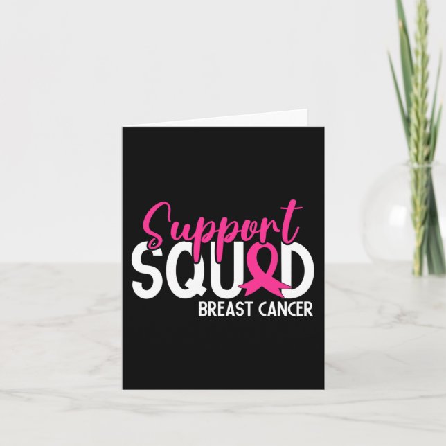 Support Squad Breast Cancer Awareness Rosa Ribbon Kort (Framsida)