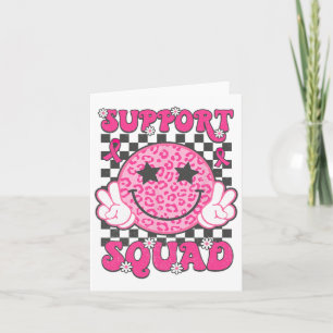 Support Squad Breast Cancer Awareness Rosa Ribbon Kort