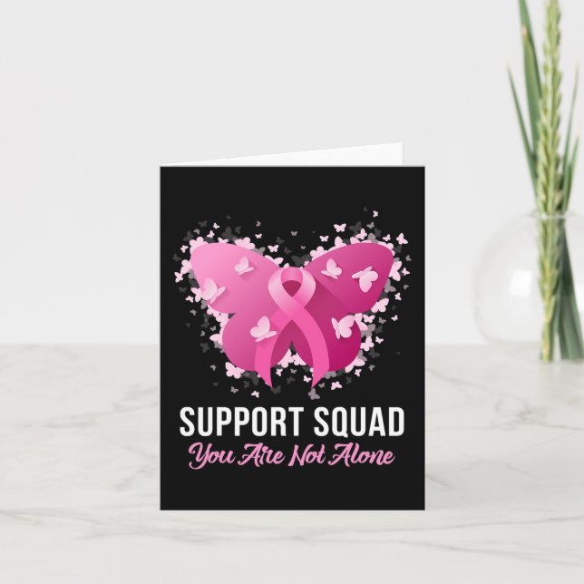 Support Squad Breast Cancer Awareness Rosa Ribbon Kort (Framsida)